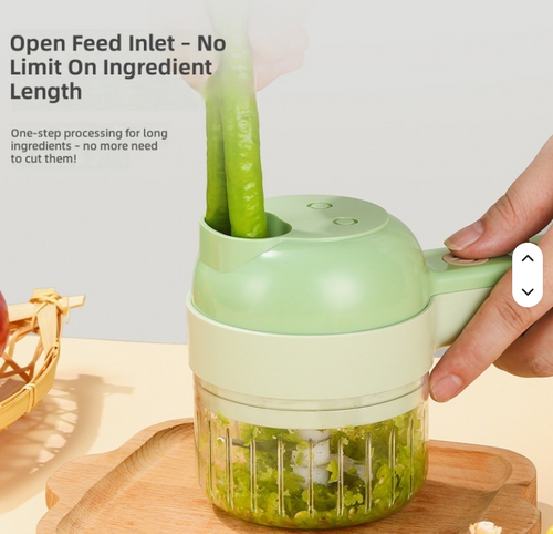 4-in-1 Multifunctional Kitchen Tool – Vegetable Slicer, Garlic Masher, Blender & Paring Knife