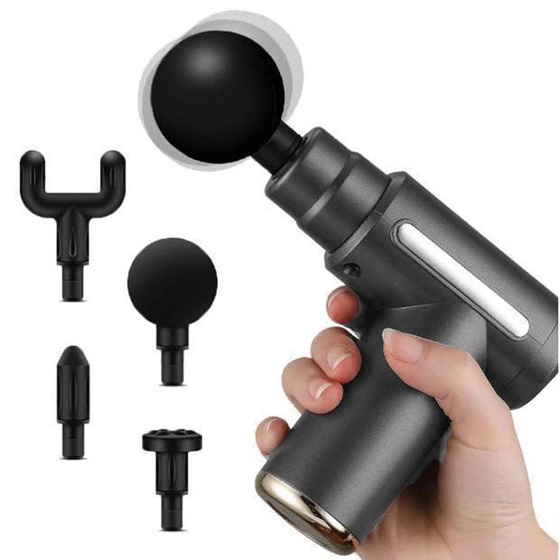 Portable Electric Massage Gun – Deep Tissue Muscle Massager with 6 Massage Heads