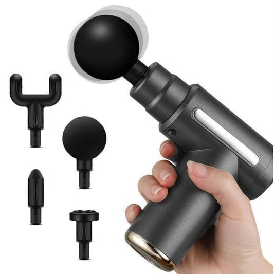 Portable Electric Massage Gun – Deep Tissue Muscle Massager with 6 Massage Heads