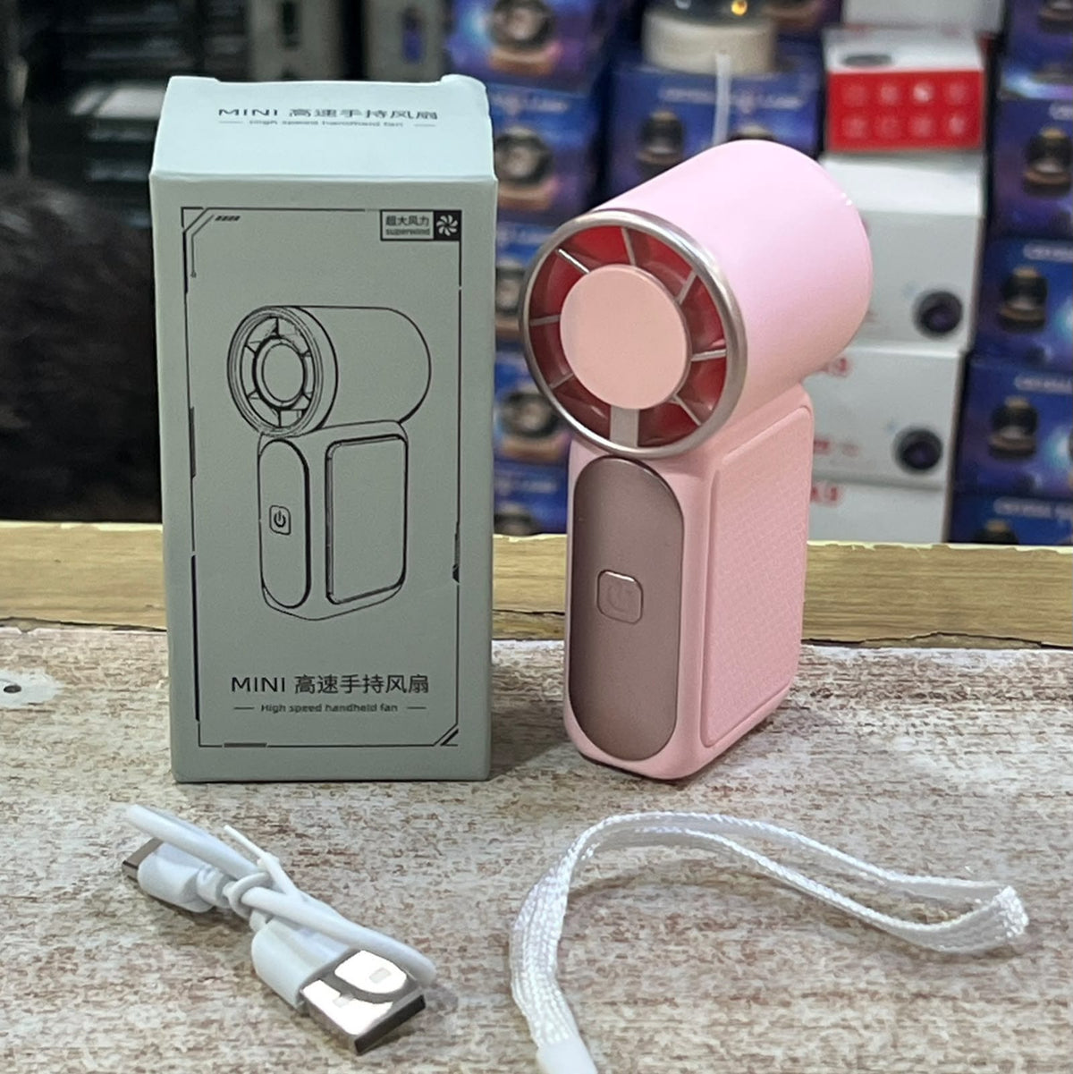 Portable Mini Handheld Fan – 199-Speed Rechargeable Personal Fan with Digital Display